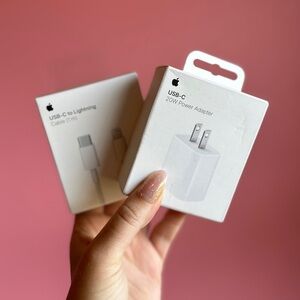 Apple USB-C to Lightening Charging Cable and Cube